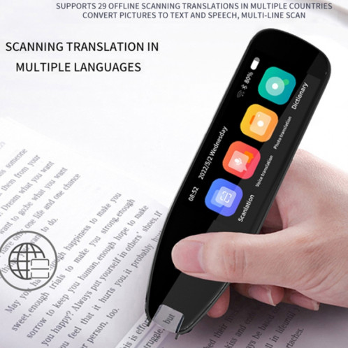 Hishell Stylo d'enregistrement de traduction de dictionnaire de stylo de numérisation de photos hors ligne de 3,5 pouces (S40) SH601A378-06