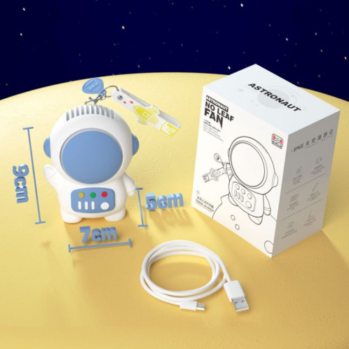 6052 Cartoon Space Man Ventilateur avec lanière Portable Mini USB Charge Ventilateur portatif (Bleu foncé) SH601D1018-06
