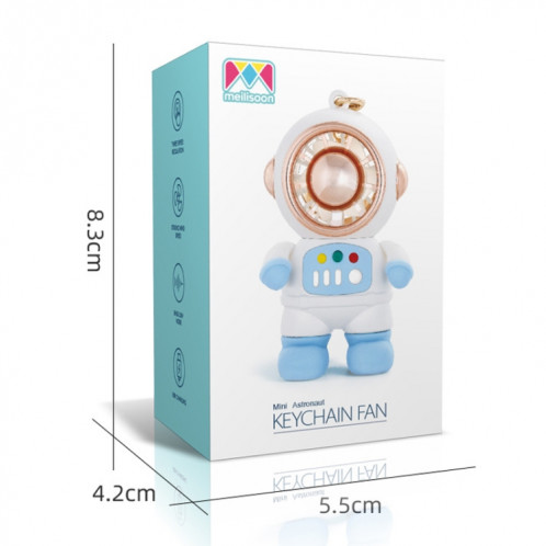 Ventilateur d'astronaute de dessin animé 6092 avec mini ventilateur de charge USB portable (gris foncé) SH101D806-07