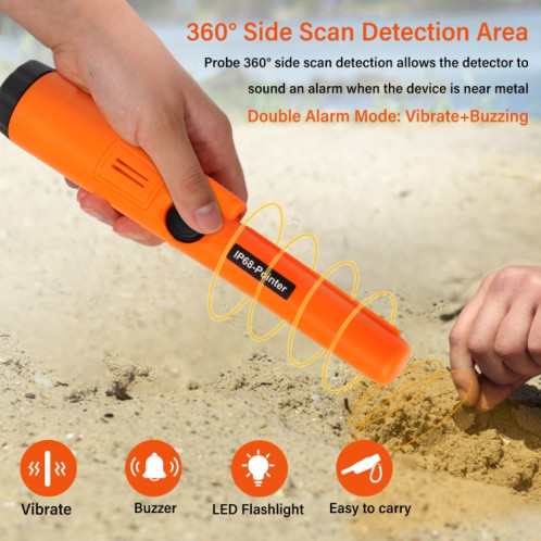 Détecteur de métaux portable IP68-Pointer Bâton de positionnement étanche 3M SH3576396-09