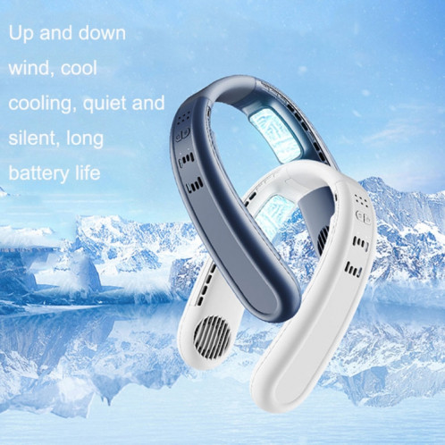 F63 Semiconductor Cooling Hanging Neck Fan USB Mini ventilateur extérieur silencieux (Bleu) SH401B634-06