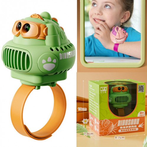 Dessin animé Dinosaure Montre Ventilateur Projection USB Étudiant Poignet Mini Ventilateur Sans Feuilles (Jaune) SH001B1760-06