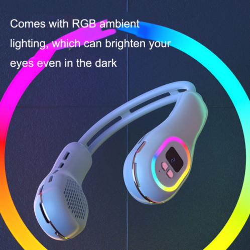 S57 Sports de plein air RGB Ventilateur de cou suspendu Mini ventilateur USB portable sans lame pliable (girofle violet) SH301C31-07