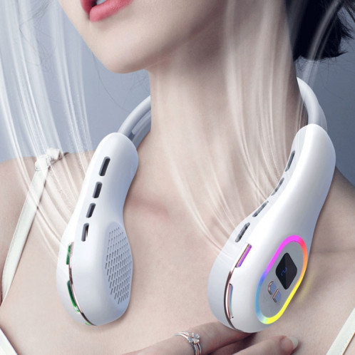 S57 Outdoor Sports RGB Ventilateur de cou suspendu Mini ventilateur USB portable sans lame pliable (vert menthe) SH301B1683-07