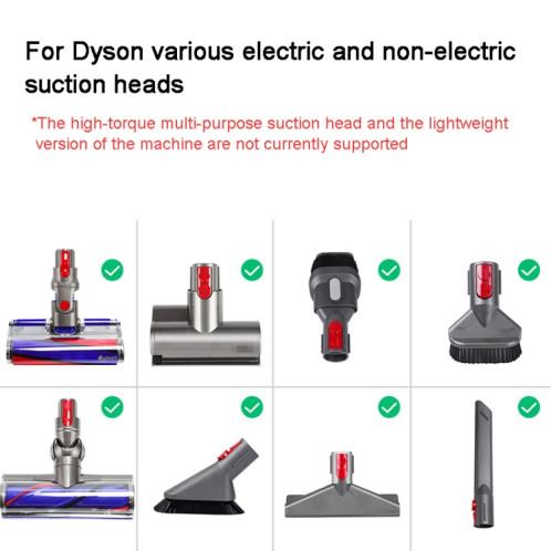 Adaptateur de tête d'aspiration pour aspirateur Dyson V7 V8 V10 V11 V15 avec lumière LED SH3798195-06