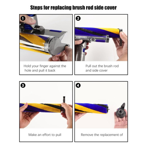 Pour Dyson V12 V15 Slim Aspirateur Direct Drive Brush Bar Doux Velours Tête D'aspiration Brosse (Jaune Bleu) SH901B899-06
