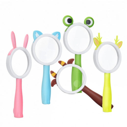 2275 5X/10X Cartoon Animal Handheld Children Science Experiment Loupe (veau de café) SH101B973-06