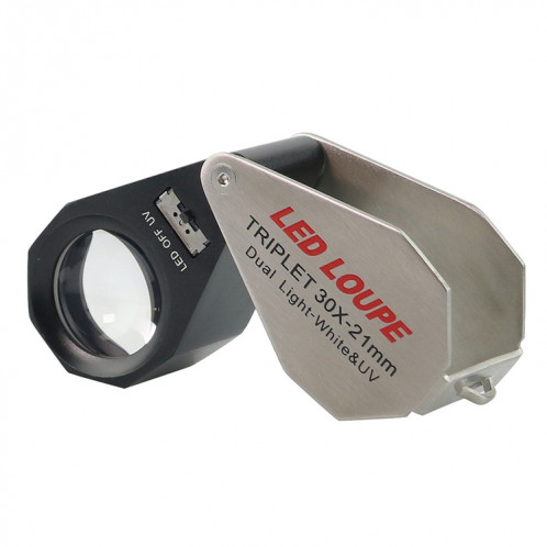 MG7802 30X 6LEDs + 7UV Lampes Appréciation de Bijoux Loupe(Diamant) SH601B93-05