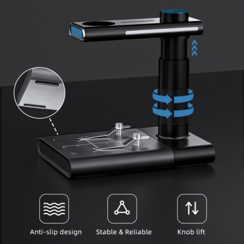 Loupe numérique de microscope électronique USB WIFI HD avec support (noir) SH401A646-06