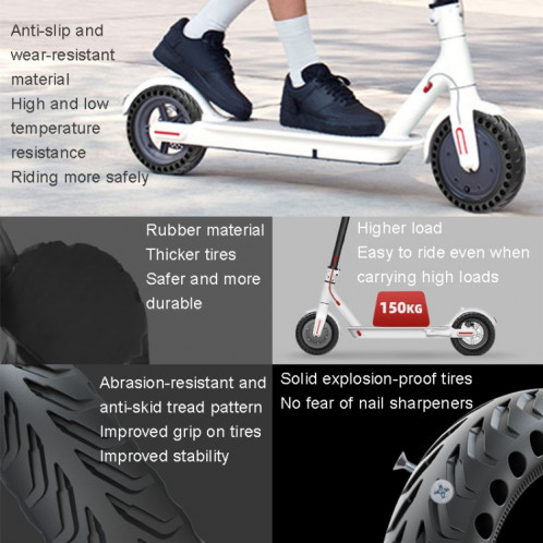 Pneu extérieur en nid d'abeille antidérapant pour Scooter électrique de 8 pouces pour Xiaomi M365/M365 Pro/1S/Pro2/Essential (noir) SH401A1750-06