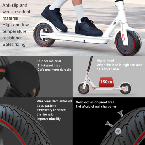 Scooter électrique 8,5 pouces pneu solide en nid d'abeille pour Xiaomi M365/M365 Pro/1S/Pro2/Essential (rouge) SH901A936-06