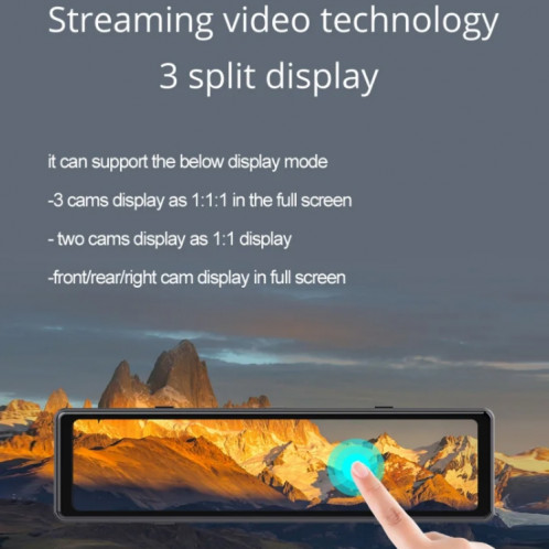 S33 2.5K Smart Screen Triple Enregistrement 1080P Streaming Media Driving Recorder SH431337-07