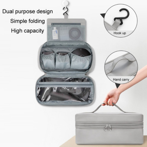 Baona BN-DS006 pour Dyson Airwrap Sac de Rangement Multifonctionnel en Cuir PU (Gris) SB701A750-06
