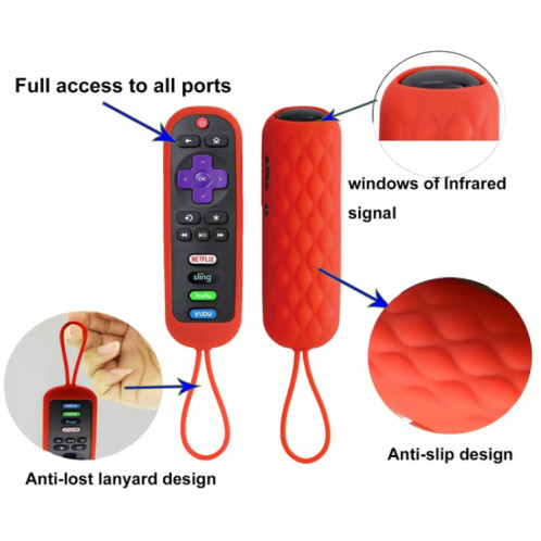 Pour TCL Roku RC280/RC282 2 pièces coque en silicone de télécommande ovale (vert lumineux) SH201H585-06