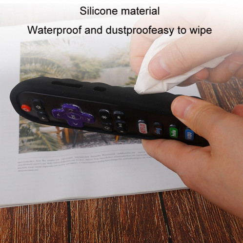 Pour TCL Roku RC280/RC282 2 pièces coque en silicone de télécommande ovale (vert lumineux) SH201H585-06