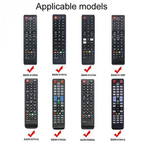 Pour Samsung BN59-01303A/01199F Boîtier de télécommande 2 pièces (noir) SH901A1722-06