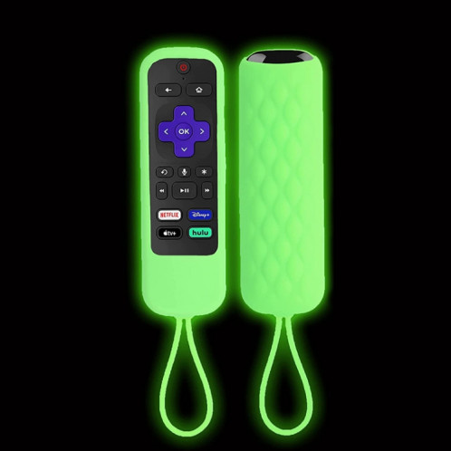 Pour TCL Roku 3600R/3900/Voice RCAL7R 2 pièces télécommande étui en silicone (vert lumineux) SH401G1049-06
