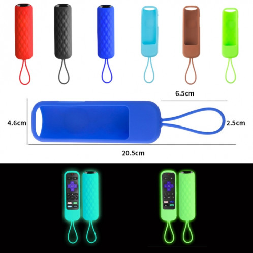 Pour TCL Roku 3600R/3900/Voice RCAL7R 2 pièces télécommande étui en silicone (vert lumineux) SH401G1049-06