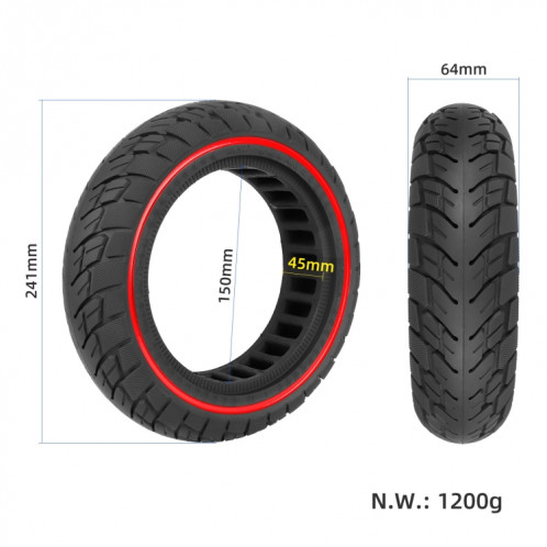 Pour Ninebot Max G30 10 X 2,5 pouces (60/70-6,5) Scooter Solid Rubber Tire Red Line SH1901112-05