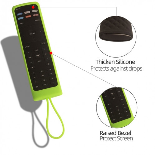 Pour Vizio XRT136/XRT140 2 pièces coque en silicone pour télécommande (vert fluo) SH901D1562-06