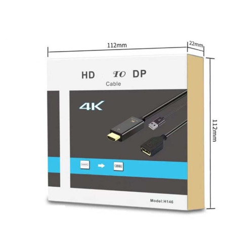Adaptateur H146 25cm 4K 60Hz HDMI vers DP avec convertisseur d'alimentation HD SH6401285-05