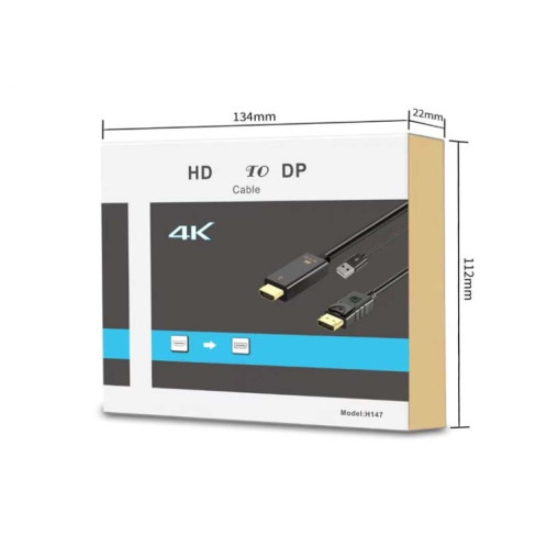 Adaptateur H147 180cm 4K 60Hz HDMI vers DP avec convertisseur d'alimentation HD SH64021283-05