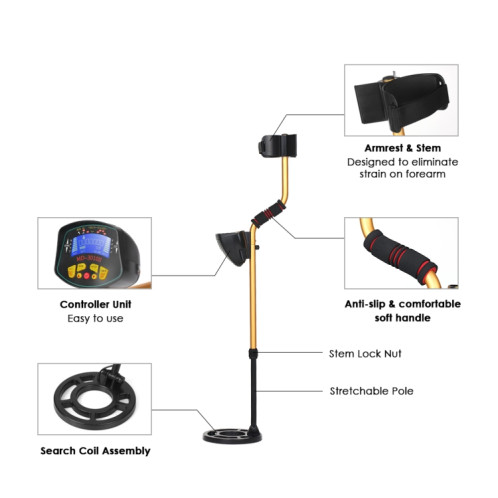 Détecteur de métaux souterrain haute sensibilité MD3010II SH4815435-08
