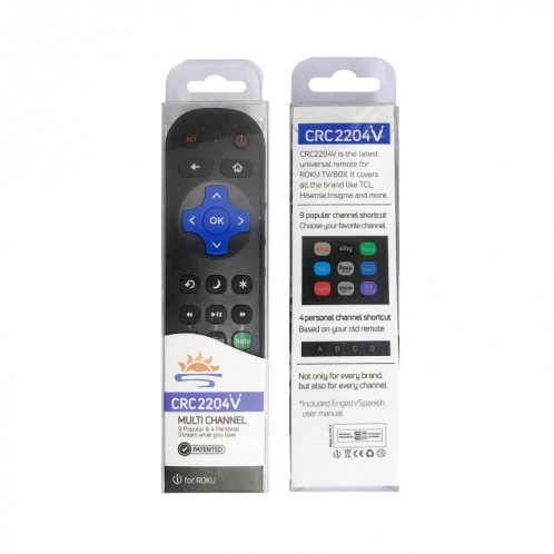 CRC2204V Pour ROKU TV Universal Smart LCD TV Télécommande Infrarouge Télécommande SH48391354-04
