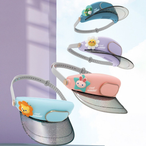 Chapeau de ventilateur sans lame pour animaux de compagnie mignon USB Rechargeable vitesse réglable Protection solaire d'été ventilateur pare-soleil (Love Dragon) SH501D1067-08