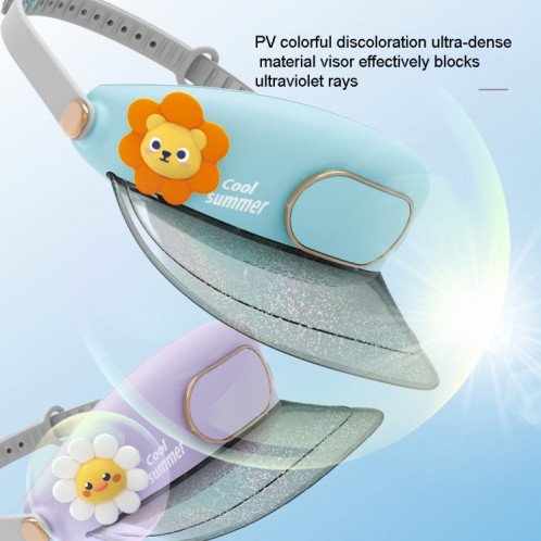 Chapeau de ventilateur sans lame pour animaux de compagnie mignon USB rechargeable vitesse réglable protection solaire d'été ventilateur pare-soleil (lapin étoile) SH501A1304-08