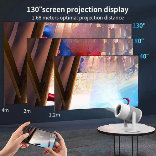 Projecteur J1 1280 X 720P WiFi 6 Système Android 11 Prend en charge la mise en miroir de l'écran Prise UE SH6101262-09