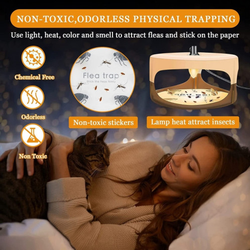 2pcs SK111 Pet Household Flea Lamp Flea Sticky Trapper Dispositif de capture de puces () SH601B1777-07