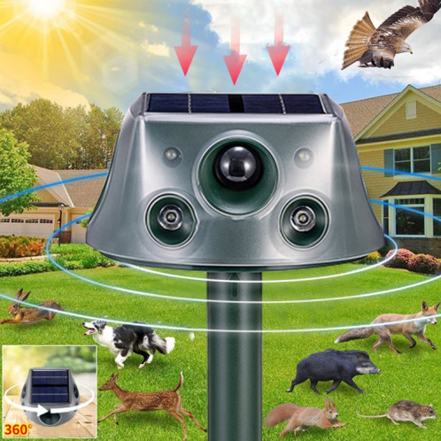 SK031 Répulsif solaire pour animaux à quatre côtés Répulsif pour oiseaux Répulsif à ultrasons pour rats (comme indiqué) SH801A1940-09
