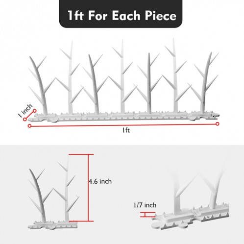 SK477 6 pièces en plastique Anti-oiseau épine Anti-vol Anti-chat épine électrique arbre branche oiseau répulsif épine SH88011963-09