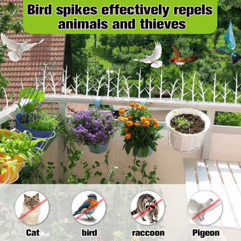 SK477 6 pièces en plastique Anti-oiseau épine Anti-vol Anti-chat épine électrique arbre branche oiseau répulsif épine SH88011963-09