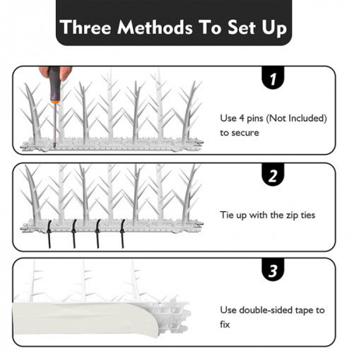 SK477 6 pièces en plastique Anti-oiseau épine Anti-vol Anti-chat épine électrique arbre branche oiseau répulsif épine SH88011963-09