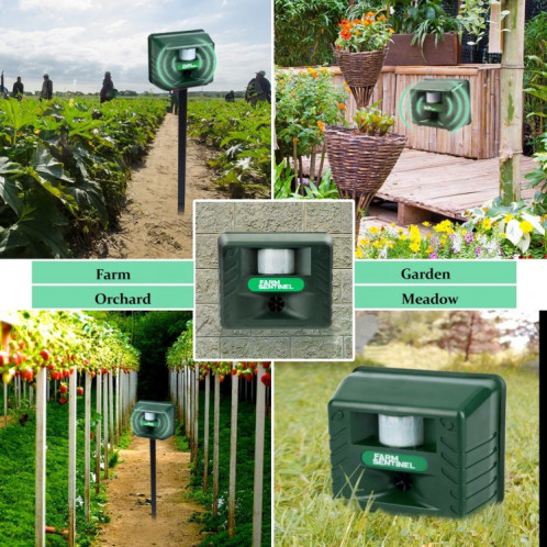 SK131 Garden Outdoor Répulsif à ultrasons pour rats Répulsif pour serpent Dispositif de conduite d'animaux de ferme () SH201C306-09