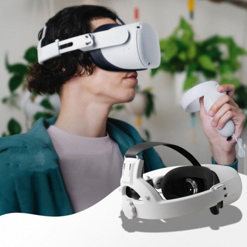 Hifylux Q2-TD79 pour Oculus Quest 2 Décompression Confortable Bandeau Ensemble VR Lunettes Accessoires (Blanc) SH401A1980-011