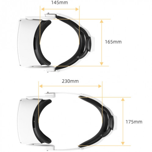 Hifylux Q2-TD79 pour Oculus Quest 2 Décompression Confortable Bandeau Ensemble VR Lunettes Accessoires (Blanc) SH401A1980-011
