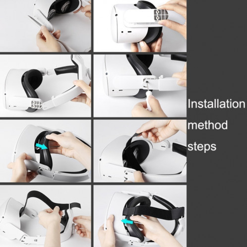 Hifylux Q2-TD79 pour Oculus Quest 2 Décompression Confortable Bandeau Ensemble VR Lunettes Accessoires (Blanc) SH401A1980-011