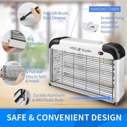 SK611 intérieur ménage 20W lampe anti-moustique à choc électrique haute tension hôtel mouche tueur lampe (prise ue) SH401B1710-016