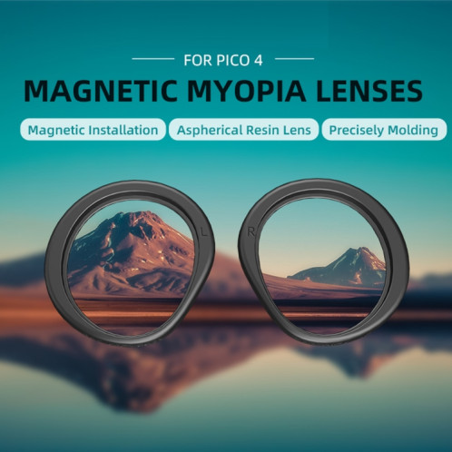 Pour PICO 4 Hifylux PC-QF25 1 paire de lunettes de myopie magnétique boîte accessoires de lunettes VR en résine non sphérique (300 degrés par paire) SH101E1369-010