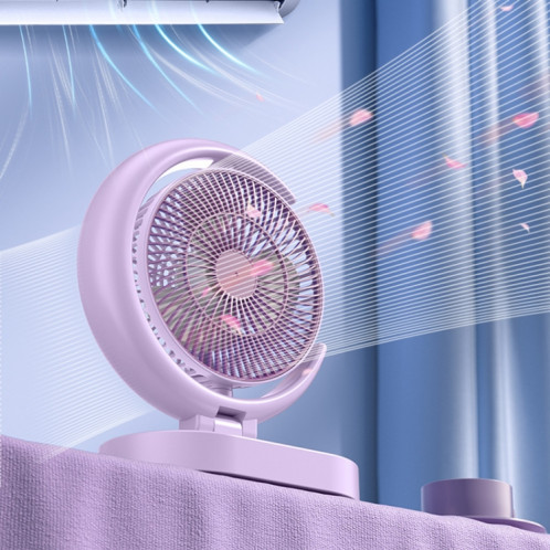 LF-002 Mini ventilateur de bureau à lumière rechargeable USB Ventilateur silencieux pour veilleuse rotative (vert clair) SH601A1859-011