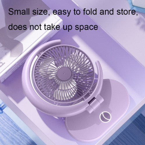 LF-002 Mini ventilateur de bureau à lumière rechargeable USB Ventilateur silencieux pour veilleuse rotative (vert clair) SH601A1859-011