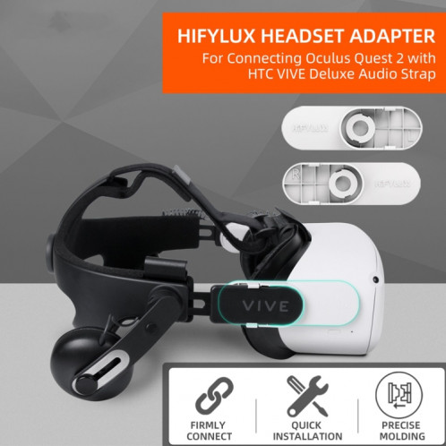 Pour adaptateur de casque Oculus Quest 2 Hifylux connecteur de bandeau intelligent d'écoute HTC VIVE (comme indiqué) SH201A427-08