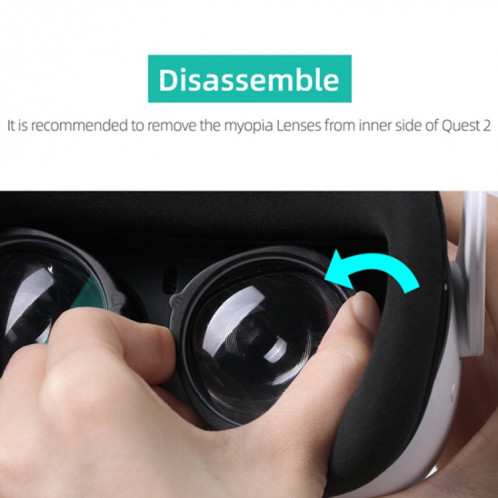 Pour Oculus Quest 2 Hifylux Q2-QF11 1 paire myopie lentille cadre asphérique résine VR lunettes accessoires (200 degrés) SH601C1245-09