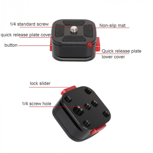 Z049 Quartet Mini pince à plaque à dégagement rapide pour appareil photo reflex numérique caméscope trépied monopode SH7101474-05