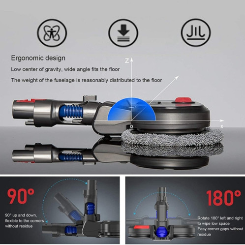 Pour Dyson V7 V8 V10 V11 aspirateur tête de nettoyage électrique réservoir d'eau intégré avec chiffon 6 pièces SH2301859-07