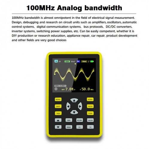 Oscilloscope numérique FNIRSI 2,4 pouces à écran IPS 100 MHz (5012H) SF101A1473-013