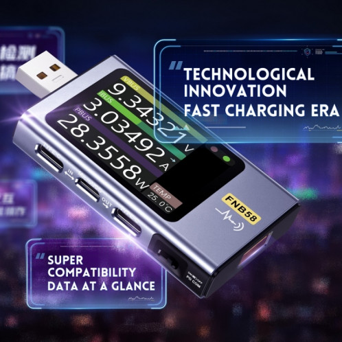 FNIRSI FNB58 Ampèremètre de tension USB TYPE-C Testeur de puissance à charge rapide, spécification : Bluetooth SF9201875-014